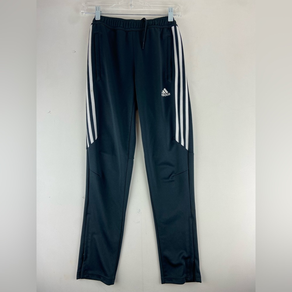 Adidas boys Gray Track Pants Zip Legs Size 23 Waist (595)